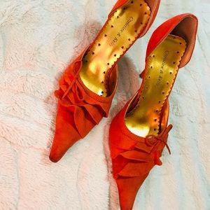 Vintage orange suede shoes 9